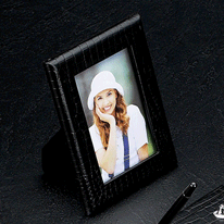 Black Croco Leather Photo Frame