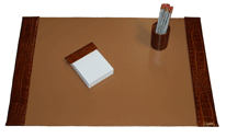 Dark Chocolate 20" x 30" Leather Desk Pad Set