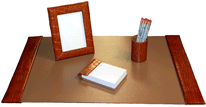 Large Croco Leather Desk Pad Set